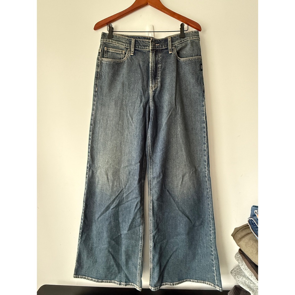 Silver Jeans Co Baggy Y2K Proto Sample Wide Leg Denim Jeans Blue W32 L33